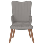 vidaXL Relaxsessel mit Hocker Hellgrau Samt