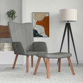 vidaXL Relaxsessel mit Hocker Hellgrau Samt