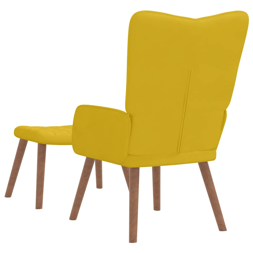 vidaXL Relaxsessel mit Hocker Senfgelb Samt