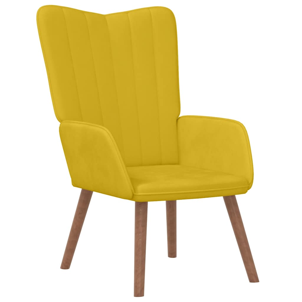 vidaXL Relaxsessel mit Hocker Senfgelb Samt