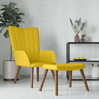 vidaXL Relaxsessel mit Hocker Senfgelb Samt