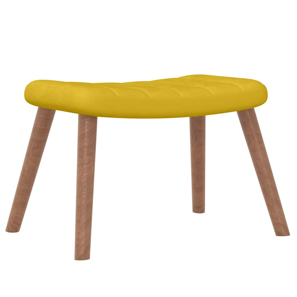 vidaXL Schaukelstuhl mit Hocker Senfgelb Samt