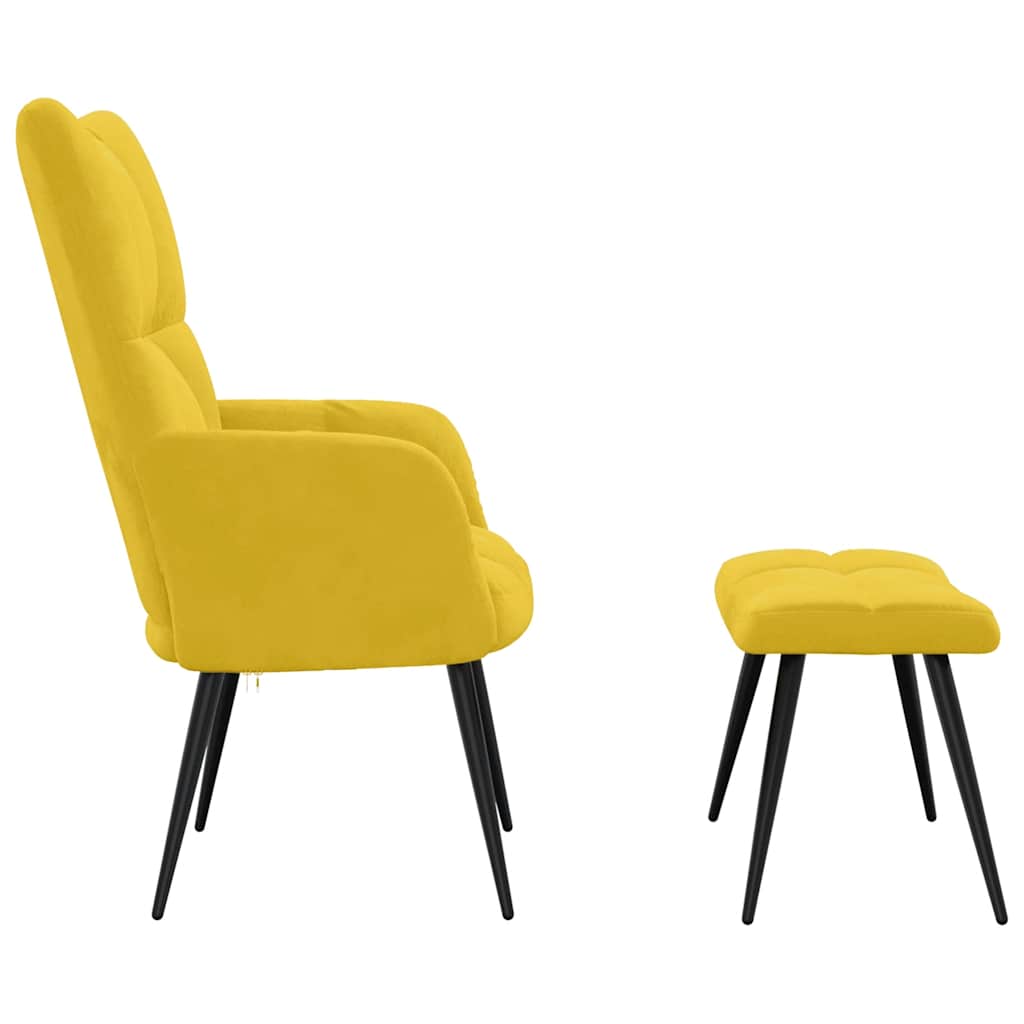 vidaXL Relaxsessel mit Hocker Senfgelber Samt