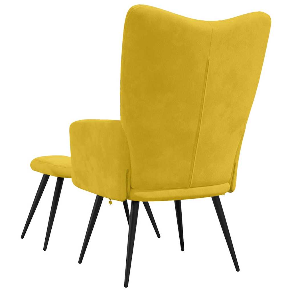 vidaXL Relaxsessel mit Hocker Senfgelber Samt
