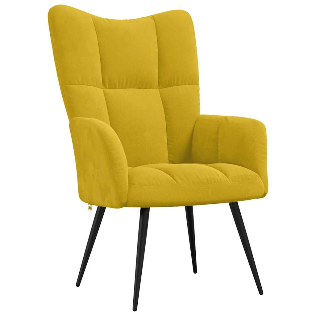 vidaXL Relaxsessel mit Hocker Senfgelber Samt