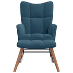 vidaXL Schaukelstuhl mit Hocker Blauer Samt
