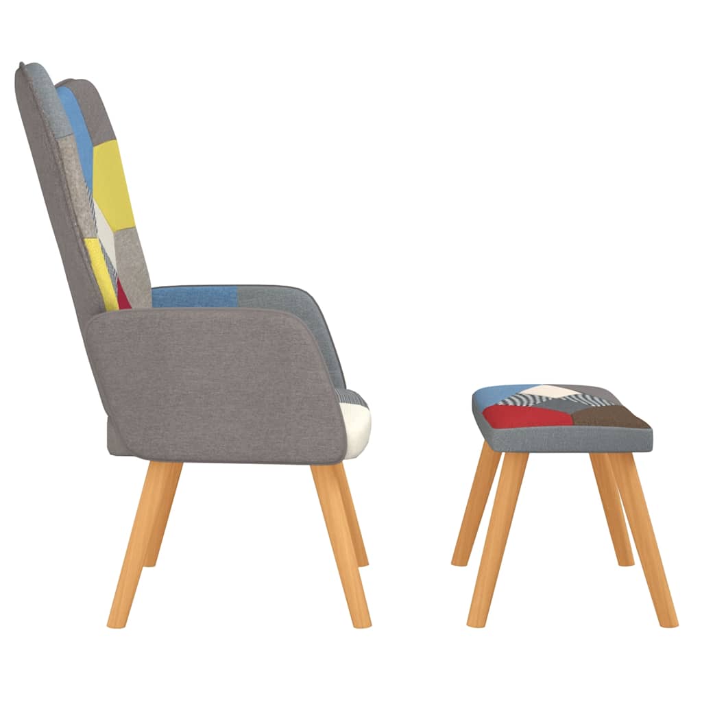 vidaXL Relaxsessel mit Hocker Patchwork Stoff