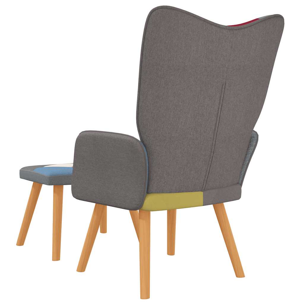 vidaXL Relaxsessel mit Hocker Patchwork Stoff