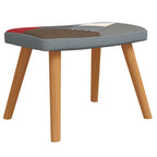 vidaXL Schaukelstuhl mit Hocker Patchwork Stoff