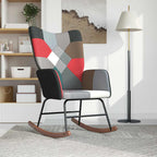 vidaXL Schaukelsessel mit Hocker Patchwork Stoff