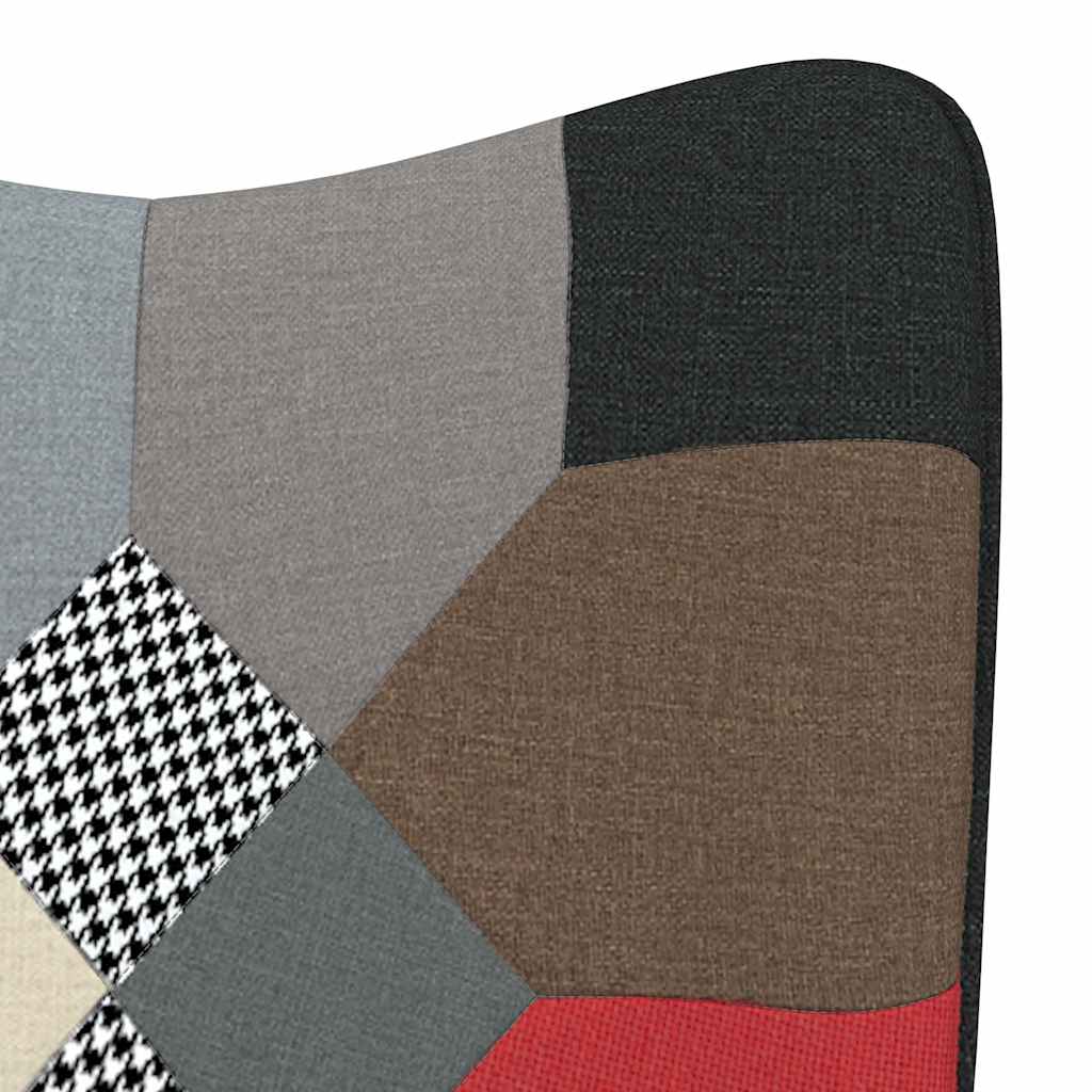 vidaXL Schaukelsessel mit Hocker Patchwork Stoff