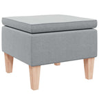 vidaXL Hocker mit Holzbeinen Hellgrau Stoff