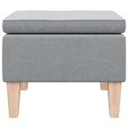 vidaXL Hocker mit Holzbeinen Hellgrau Stoff