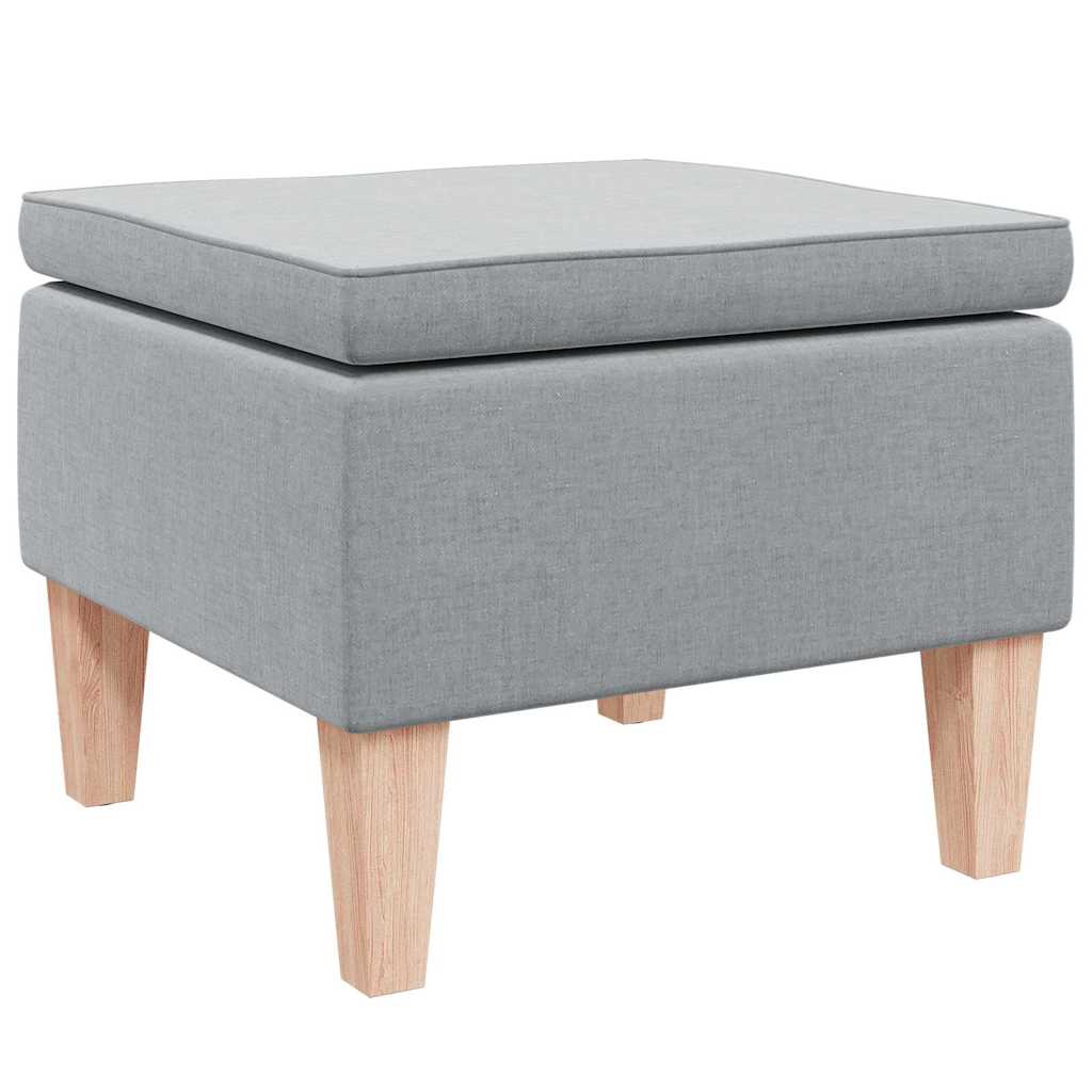 vidaXL Hocker mit Holzbeinen Hellgrau Stoff