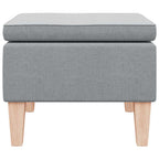 vidaXL Hocker mit Holzbeinen Hellgrau Stoff