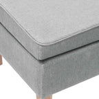 vidaXL Hocker mit Holzbeinen Hellgrau Stoff