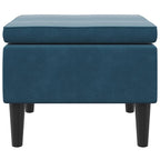 vidaXL Hocker mit Holzbeinen Blau Samt