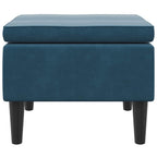 vidaXL Hocker mit Holzbeinen Blau Samt