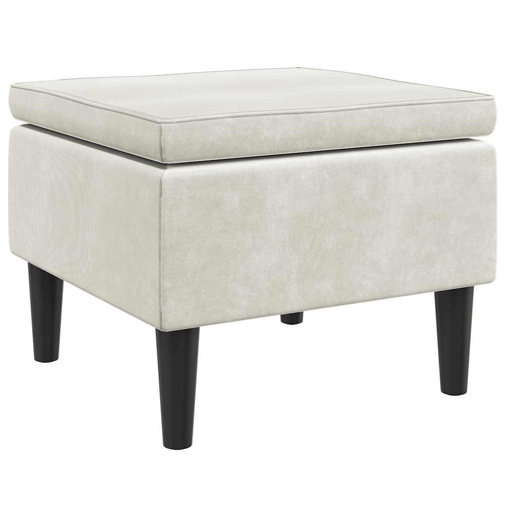 vidaXL Hocker mit Holzbeinen Cremefarbener Samt