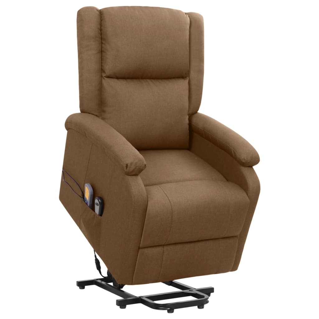 vidaXL Massagesessel mit Aufstehhilfe Grau Stoff