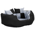 vidaXL Wendbares & waschbares Hundekissen Grau und Schwarz 65x50x20 cm