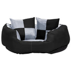 vidaXL Wendbares & waschbares Hundekissen Grau und Schwarz 65x50x20 cm