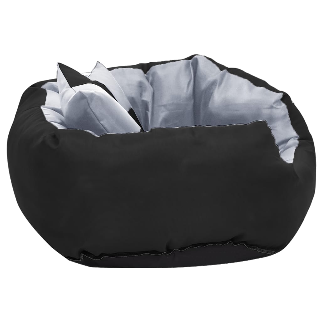 vidaXL Wendbares & waschbares Hundekissen Grau und Schwarz 65x50x20 cm