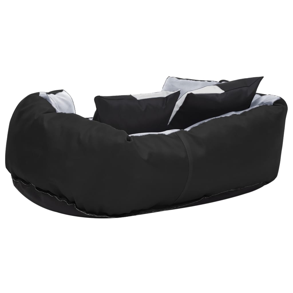 vidaXL Wendbares & waschbares Hundekissen Grau und Schwarz 65x50x20 cm