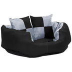 vidaXL Wendbares & waschbares Hundekissen Grau und Schwarz 65x50x20 cm