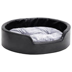 vidaXL Hundebett Schwarz-Grau 69x59x19 cm Plüsch und Kunstleder