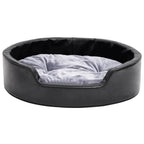 vidaXL Hundebett Schwarz-Grau 69x59x19 cm Plüsch und Kunstleder