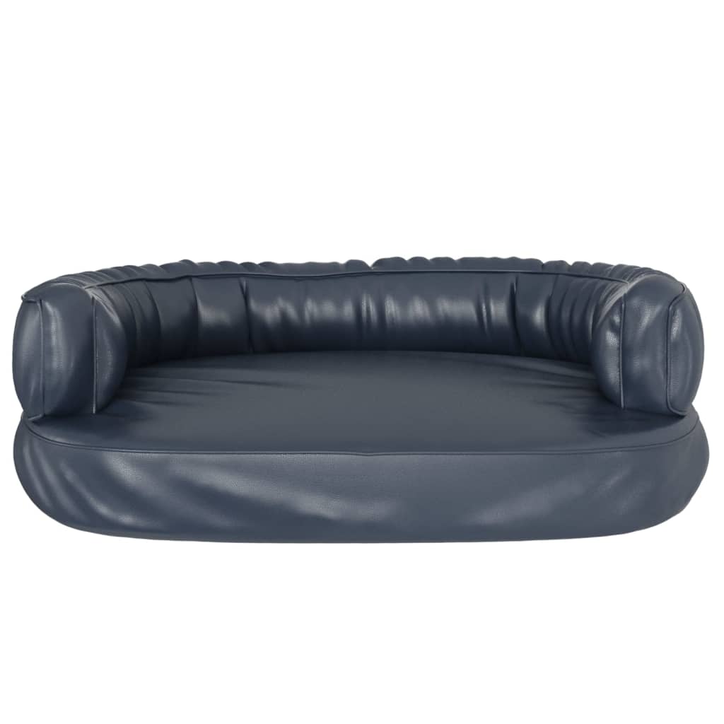 vidaXL Hundebett Ergonomisch Schaumstoff Dunkelblau 60x42cm Kunstleder