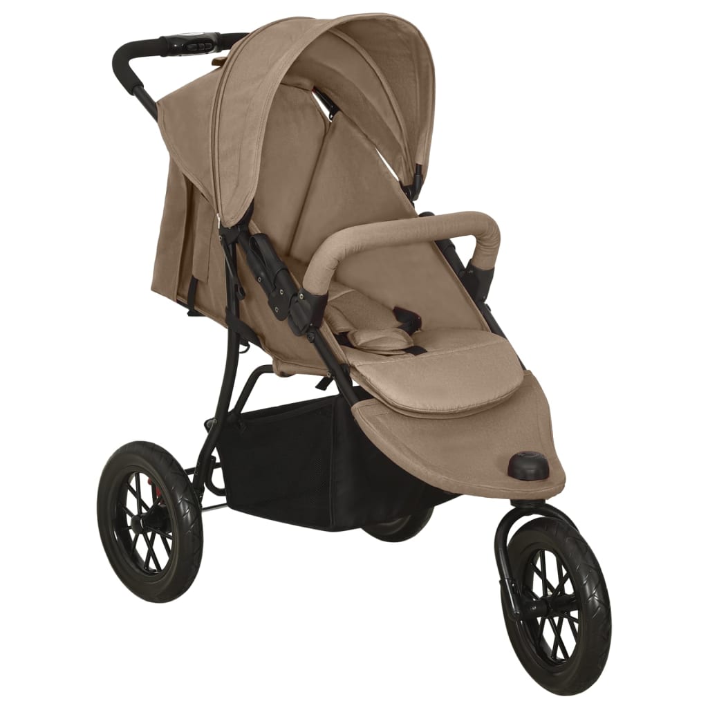 vidaXL Kinderwagen Hellgrau Stahl