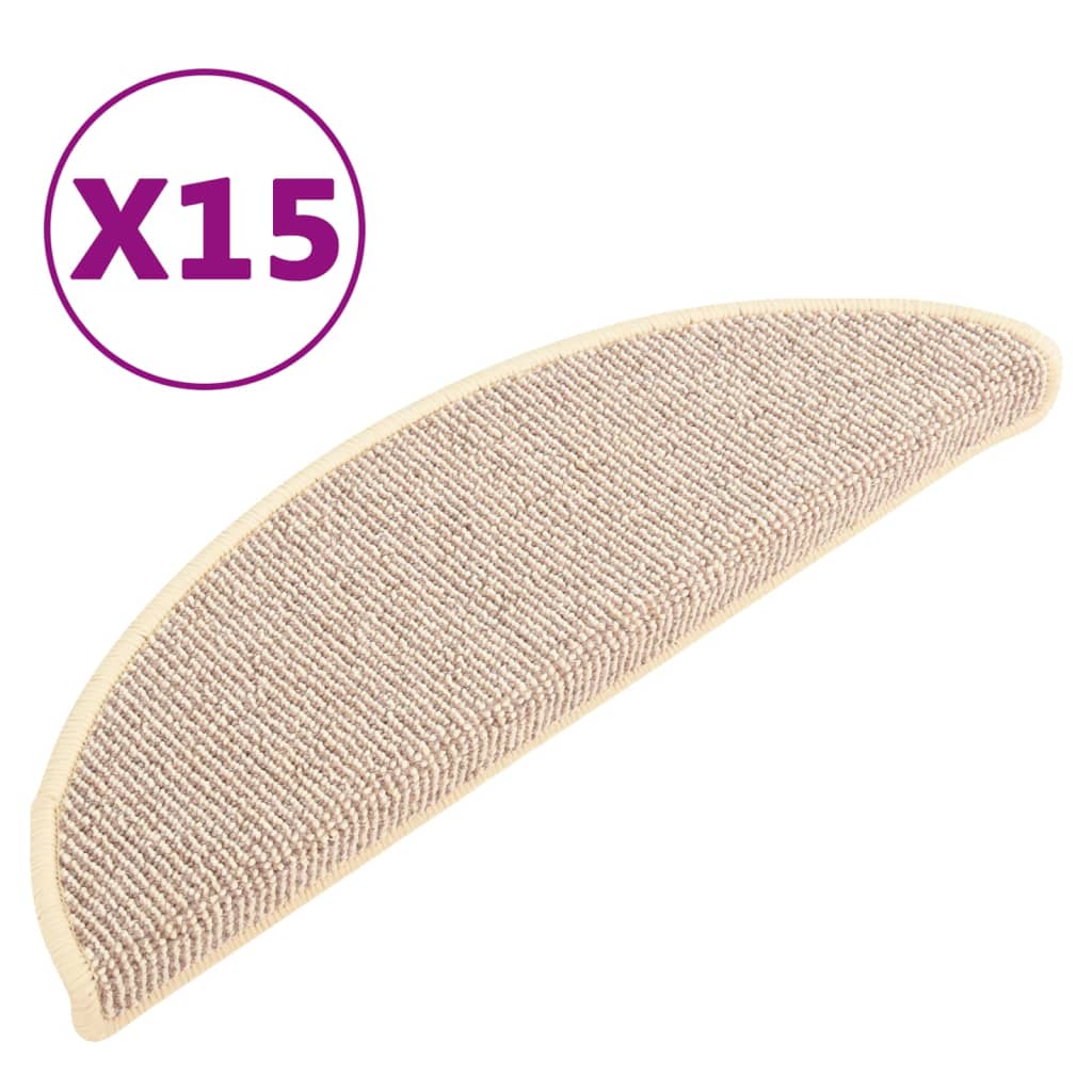 vidaXL Stufenmatten 15 Stk. 56x17x3 cm Weiß und Braun Halbrund