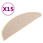 vidaXL Stufenmatten 15 Stk. 56x17x3 cm Weiß und Braun Halbrund