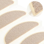 vidaXL Stufenmatten 15 Stk. 56x17x3 cm Weiß und Braun Halbrund