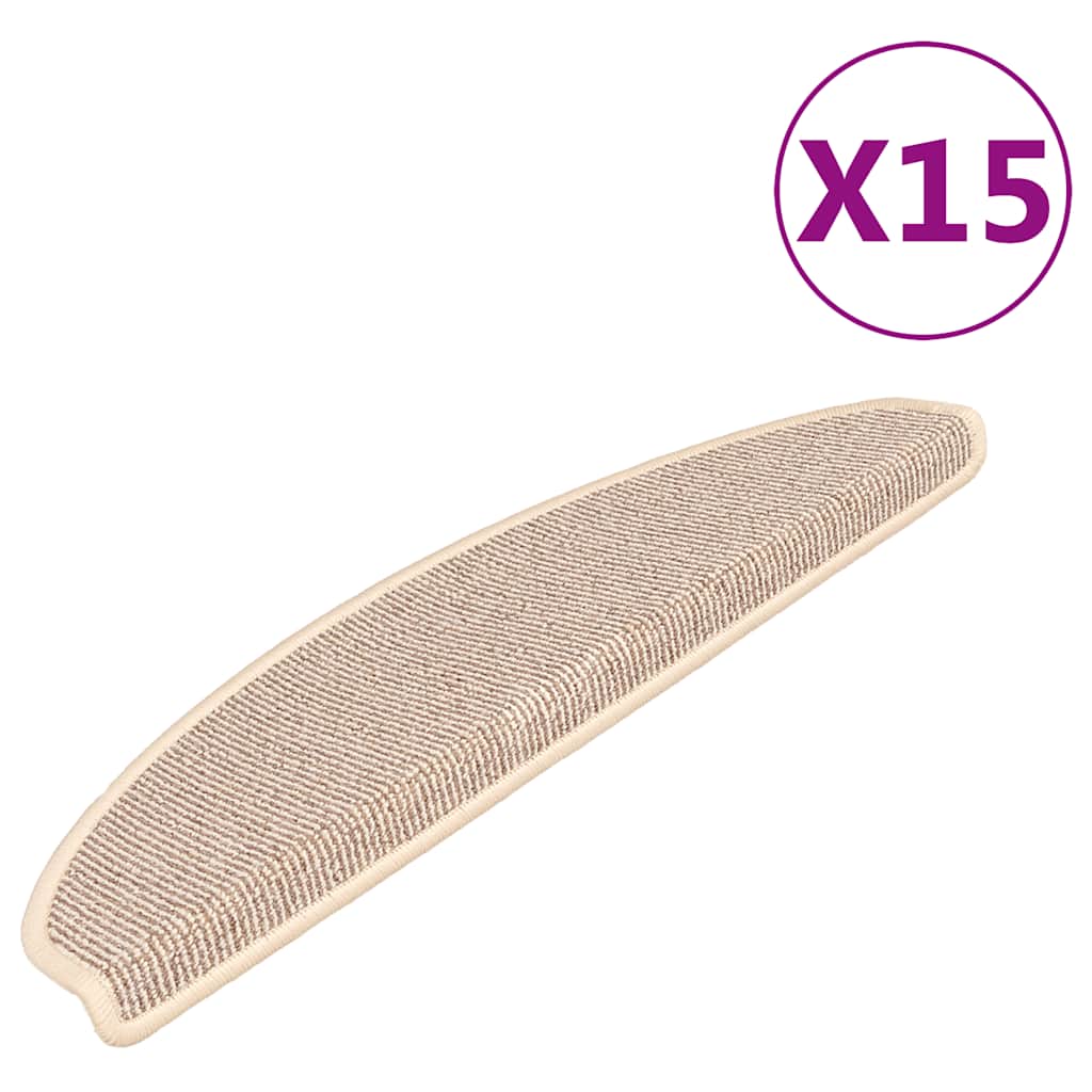 vidaXL Stufenmatten 15 Stk. 65x21x4 cm Weiß und Braun Halbrund Groß