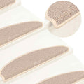 vidaXL Stufenmatten 15 Stk. 65x21x4 cm Weiß und Braun Halbrund Groß