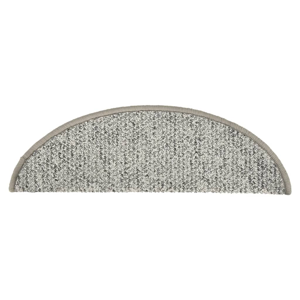 vidaXL Treppenmatten 15 Stk. Hellgrau 56x17x3 cm