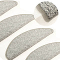 vidaXL Treppenmatten 15 Stk. Hellgrau 56x17x3 cm
