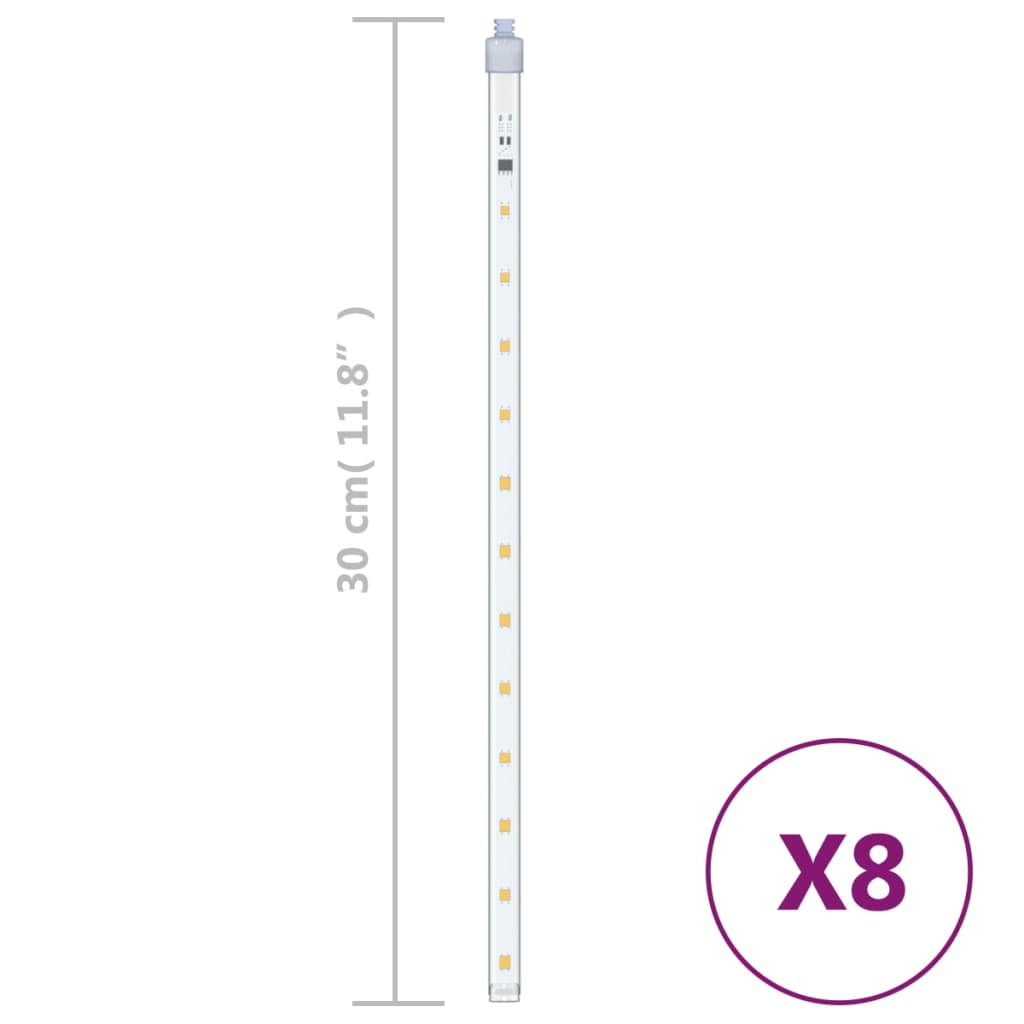 vidaXL LED Meteor-Lichter 8 Stk. 30 cm Warmweiß 192 LEDs