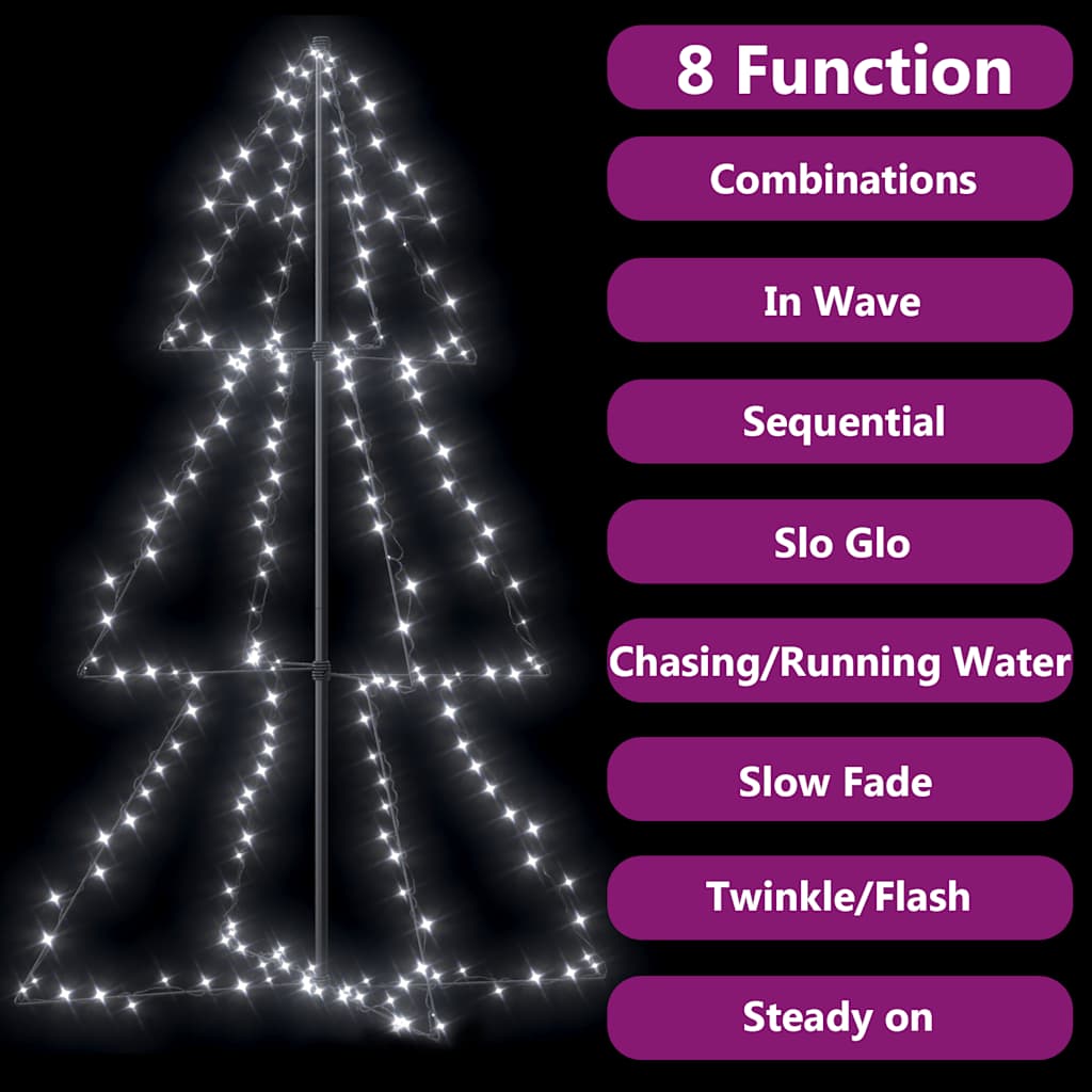 vidaXL Weihnachtsbaum in Kegelform 200 LEDs Indoor Outdoor 98x150 cm