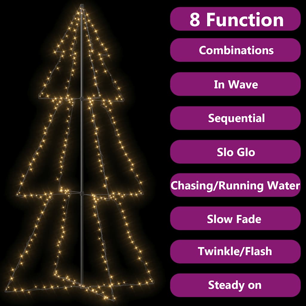 vidaXL Weihnachtsbaum in Kegelform 300 LEDs Indoor & Outdoor 120x220cm