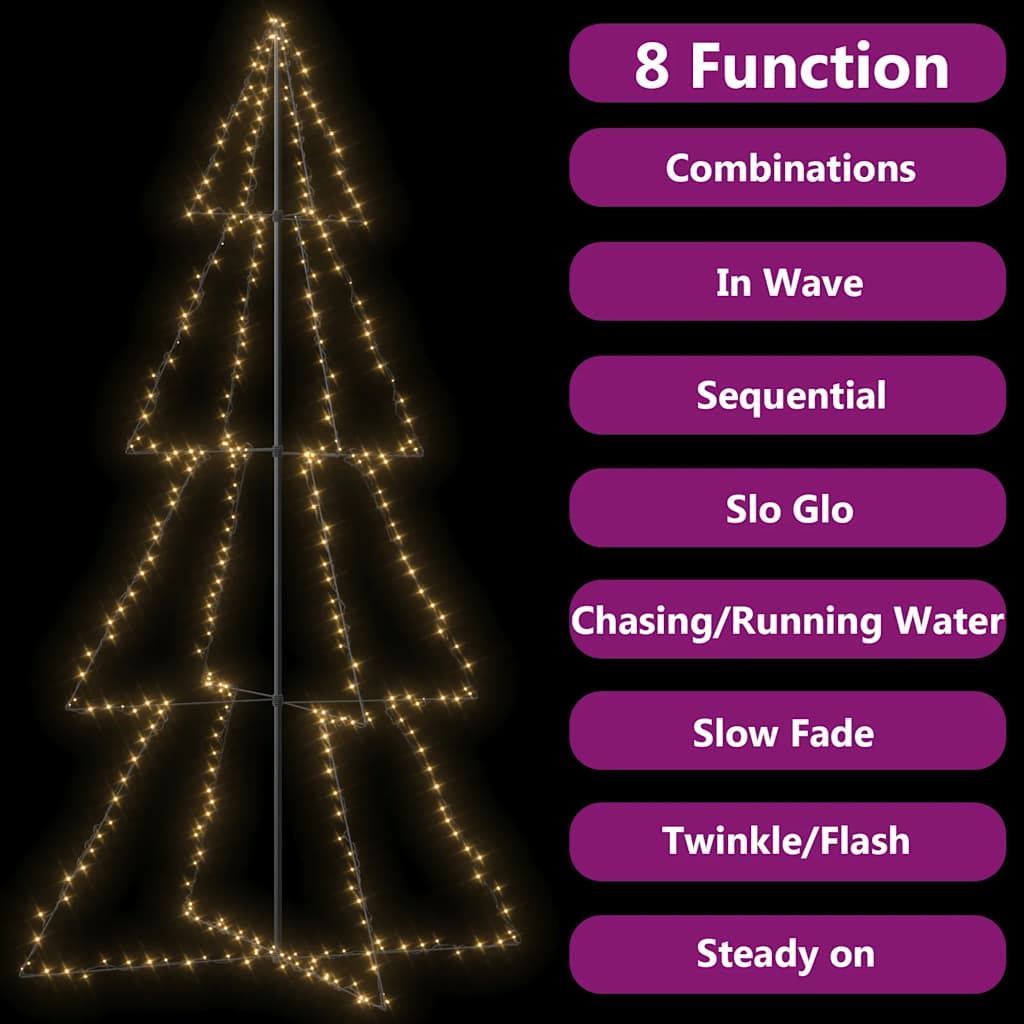 vidaXL Weihnachtsbaum in Kegelform 360 LEDs Indoor Outdoor 143x250 cm