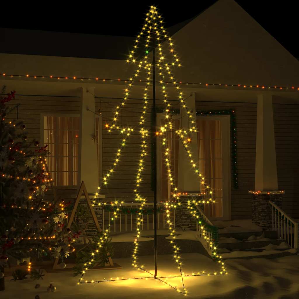 vidaXL Weihnachtsbaum in Kegelform 360 LEDs Indoor Outdoor 143x250 cm
