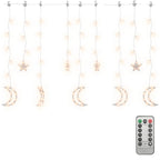 vidaXL Lichterketten Stern und Mond Fernbedienung 138 LEDs Warmweiß