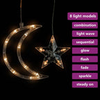vidaXL Lichterketten Stern und Mond Fernbedienung 138 LEDs Warmweiß