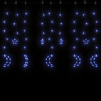 vidaXL Lichterketten Stern und Mond Fernbedienung 138 LED Blau