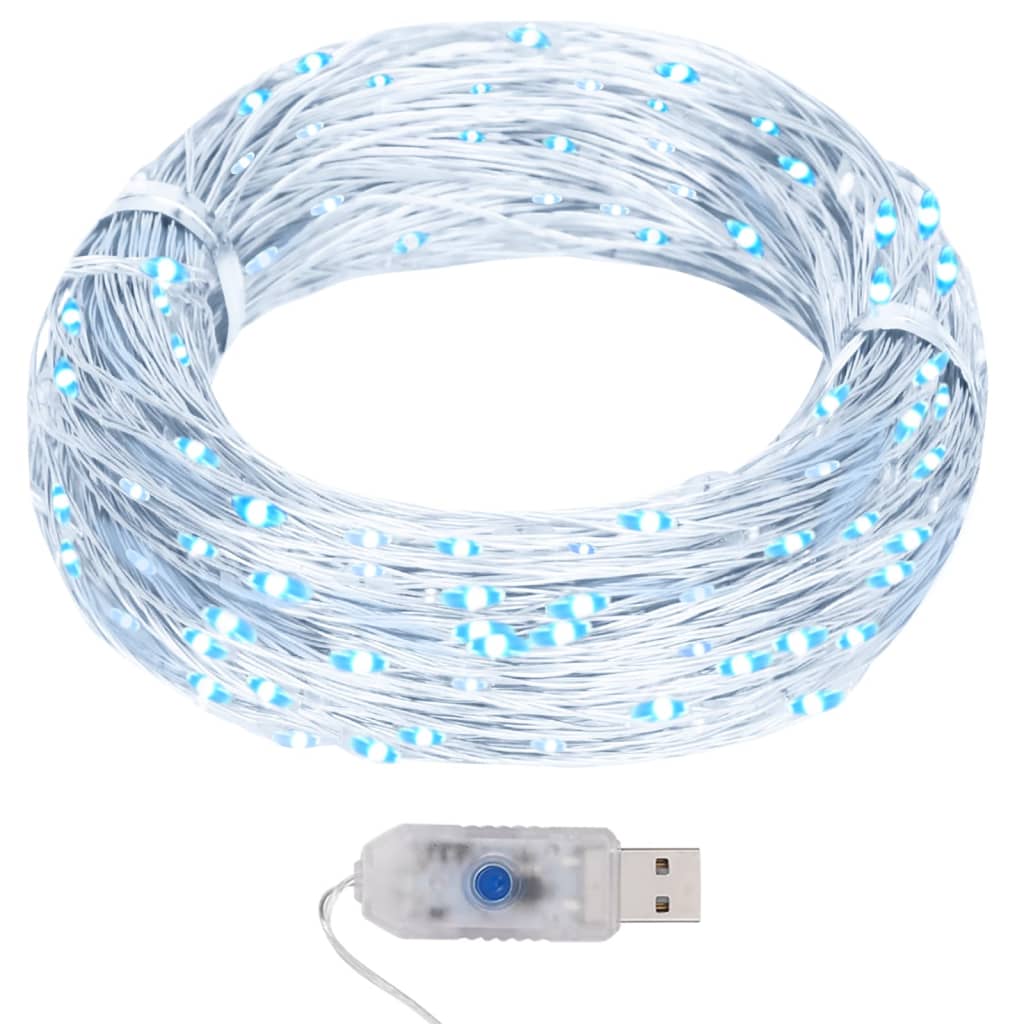 vidaXL LED-Lichterdraht 40 m 400 LED Kaltweiß 8 Funktionen