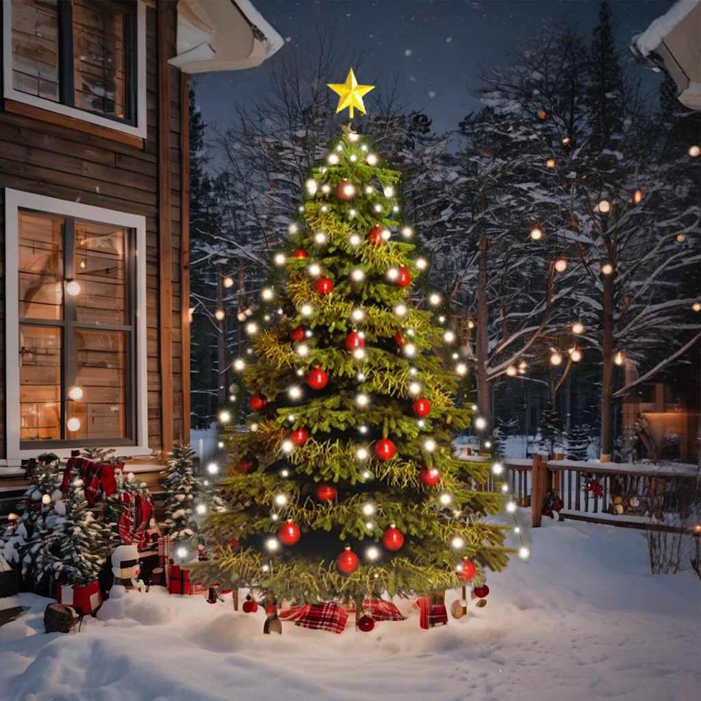 vidaXL Weihnachtsbaum-Lichternetz mit 180 LEDs Kaltweiß 180 cm